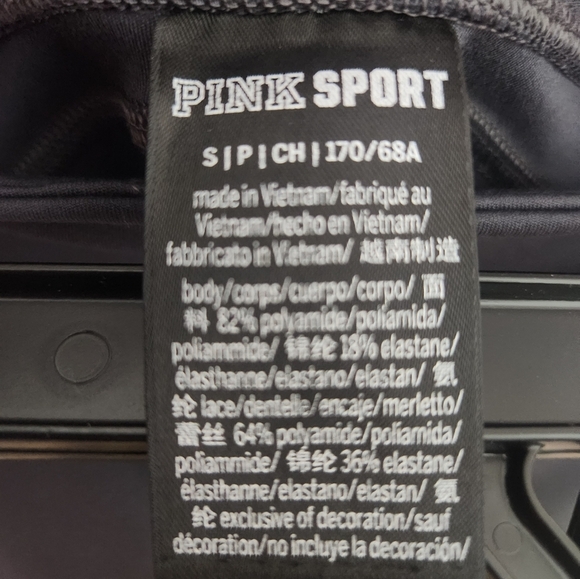 Victoria's Secret Pink Sport Leggings Capris Lace Embellished Hem Gray Small - Picture 7 of 7